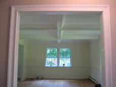 Installed Coffered Ceiling (prior to painting) - Long Valley, NJ