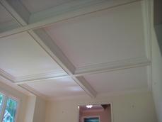 Installed Coffered Ceiling (prior to painting) - Long Valley, NJ